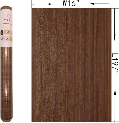 Brown Wood Grain Wallpaper Faux Walnut Wood Contact Paper Self-Adhesive Wood Stickers for Furniture Waterproof Wallpaper Peel Stick Counter Top Laminant Brown Wood Vinyl Countertop Decorative Paper