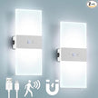 Motion Sensor Rechargeable Light, White LED Closet Light with USB-C Charging, Magnetic Mount, Auto On/Off for Hallway, Bathroom, Pantry, Under Cabinet, Battery Operated