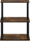 Furinno Turn-N-Tube 3-Tier Toolless Kitchen Storage Shelf, Amber Pine/Black
