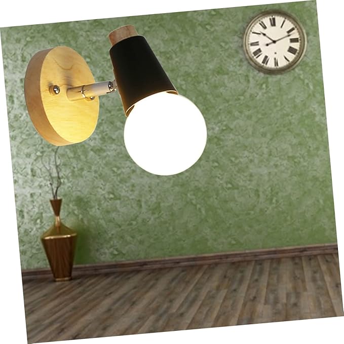 Minimalist Black Light Wall Light Fixture E27 Socket Wall Sconce Loft Lighting for Headboard Bathroom Decor