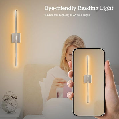 Modern LED Wall Sconces Set of Two, Hardwired Wall Sconces, 3000K Warm Light Wall Lamp,Nickel Wall Light Fixtures for Living Room, Bathroom, Bedroom, Nickel, 2 Pack
