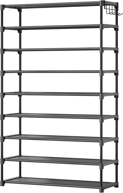 Kitsure Shoe Rack - 9-Tier Shoe Organizer, Shoe Rack for Closet, Entryway, Bedroom, Easy- Assembly Storage Shelf with Side Handles, 32.2" Wide - 10 Tiers, Black