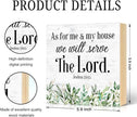 As for Me And My House We Will Serve The Lord Wood Block Plaque Box Sign for Home Living Room Coffee House Bar Shelf Table Decoration, Joshua 24:15 Christian Decor Gifts for Family Friend