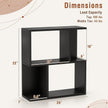 Tangkula 3 Tier Geometric Bookshelf, S Shaped Open Bookcase with Storage, Home Office Decor, Freestanding Wood Display Shelf for Living Room Study, Small Bookshelf for Small Spaces (1, Black)
