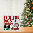 Christmas Coffee Bar Station Sign Decor Christmas Decorations Desk Accessories Indoor for Home Kitchen Office Coffee Bar Santa It's The Most Wonderful Time of Year Signs 5 X 5 Inch