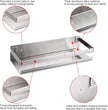 OwnMy Bathroom Shower Shelf Stainless Steel Bath Kitchen Basket Shower Caddy Rack, Rustproof Metal Bathroom Storage Floating Shelves Wall Mounted Shower Corner Rectangular Shelf - 12 Inch Silver