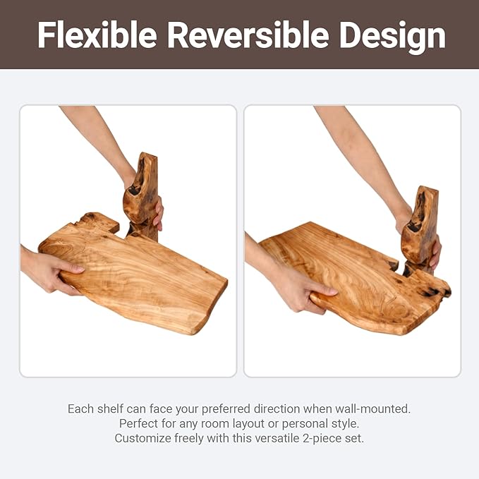 Live Edge Wall Mounted Beside Shelf – 16