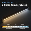 EShine Hand Wave Activated Under Cabinet LED Lighting Kit, Dimmable, 1-Pack 40 in - Touchless Dimming Control, White Under Counter Lights for Kitchen, Garage, Office, Shelf - Warm White (3000K)