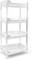 4-Tier Standing Shelf Unit with Drainage Baskets – Sturdy Bathroom & Shower Organizer, Over The Toilet Storage, Space-Saving Shelf for Bathroom Essentials, Towels, & Toiletries