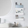 9 Inch Acrylic Floating Shelf No Drill Adhesive Wall Shelf Set of 2 for Funko Pop Storage, Floating Shelves Damage-Free Expand Wall Space for Living Room, Bathroom, Gaming Room, Office - White