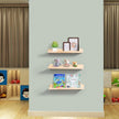 AZSKY Floating Bookshelf for Kids, Cloud Picture Ledge Shelf - Natural 15.7 Inches, Nursery Book Shelves Set of 3, Floating Shelves Baby & Toddler Room Decor