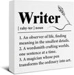 Writer Gifts - Author Gift - Gifts for Writers - Writer Definition Wooden Sign Home Office Bedroom Desk Table Shelf Wall Decor - 5 x 5 Inches