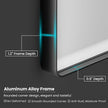 Black Bathroom Mirror 55X30 Inch, Black Metal Framed Mirror for Wall, Rounded Rectangle Matte Bathroom Vanity Mirror with Tempered Glass, Anti-Rust, Horizontal/Vertical