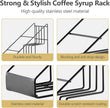 Coffee Syrup Rack for Coffee Bar Accessories, Fits with Torani and Monin Syrup, Coffee Bar Organizer Holds 4 Bottles