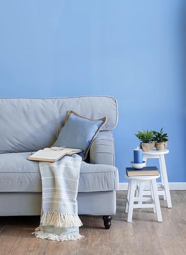 15.7" x 394" Light Blue Peel and Stick Wallpaper Blue Contact Paper Waterproof Self Adhesive Wallpaper Removable Easy to Clean Vinyl Decorative for Desk Wallcovering Furniture Cabinet