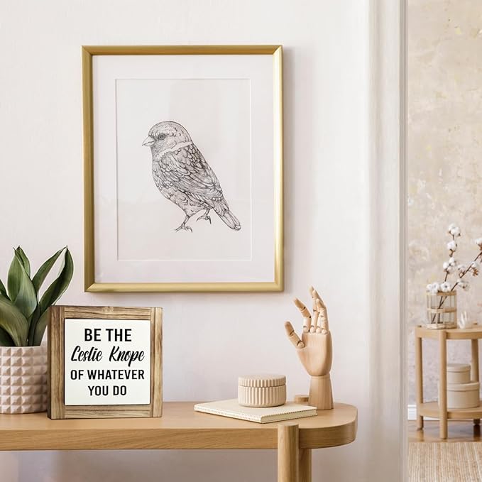 Leslie Knope Office Decor Sign - Wooden Box Sign, 5.9 * 5.9 inches