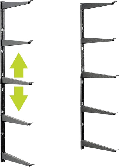 Delta Heavy Duty Lumber Storage Rack Cycle, Holds Up to 800 lbs - Easy to Install Wood Storage Rack with Fully Adjustable Arms - Steel Construction Storage Solution for Garage, Basement & Pantry