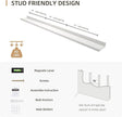 Picture Ledge Shelf, Wood Long Floating Shelves for Wall, Set of 2, 56 inch Picture Ledge Shelves, Photo Ledge Nursery Book Shelves Wall Mounted for Living Room Kids' Room Bedroom, Color White