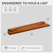 Homeforia Floating 60 inch Oak Shelves, High End Solid Real Wood 60inch Floating Shelf for Wall Mounted, Honey Oak Wooden 60in Large Floating Shelves, Heavy Duty Bracket, 60 X 6.5 X 1.75 in, Set of 3