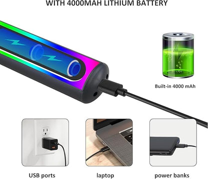 Picture Light Battery Operated, Picture Lights for Wall, Wireless Picture Light with Remote for Paintings, 48 LED, 16 Color Changing, Dartboard Light with 2 Base for Art, Black-2Pack