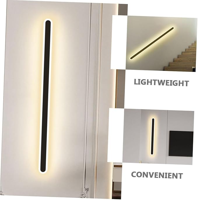 Minimalist Black Frame LED Wall Light Warm Glow Modern Bedside Lamp for Bedroom Living Staircase Backdrop Decorative Indoor Wall Sconce
