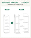 6 Tiers Vertical Shoe Rack, Narrow Shoe Tower, Tall Shoes Shelf with 2 Hooks, Adjustable Shelves, Corner Shoes Shelves for Small Spaces, Entryway, Living Room, White SR04213W