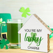 St. Patrick's Day Decor, Shamrock Decorations, Lucky Charm House Shaped Wood Block Sign, Home Decor for Desk Table Shelf, St Patricks Day Decorations