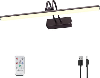 Picture Light,Picture Lights for Wall Cordless,16" Picture Lights with Timer and Dimmable,Battery Wall Lights for Display Gallery Painting Art Frame Portrait-Bronze