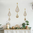 Gold Wall Mirror Tear Drop Shape Decor Mirror for Bedroom Living Room entryway Hall Fireplace Boho Wall Mirror 3-Pack Mirrors Set