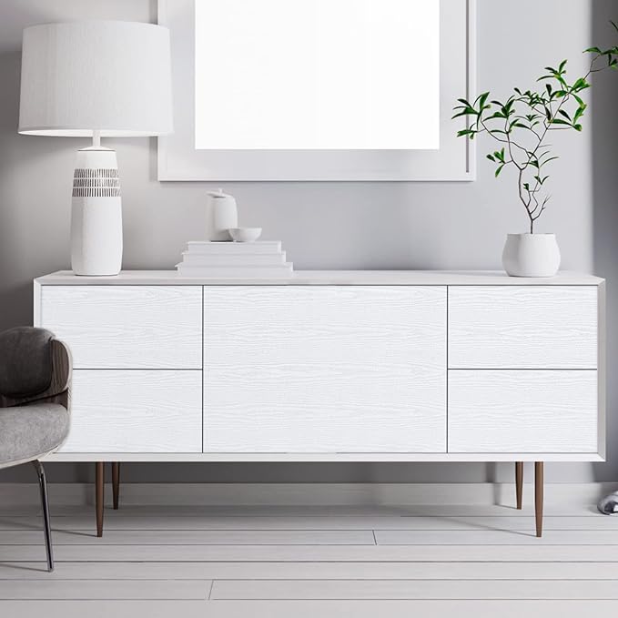 Abyssaly White Wood Contact Paper 35.6 in X 196 in Decorative Self-Adhesive Film for Furniture Real Wood Tactile Easy to Clean Perfectly Covers The Surface Without Passing Through The Primary Colors