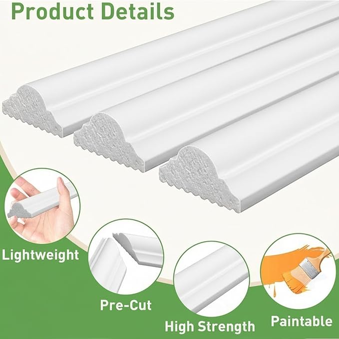 Peel and Stick Wall Molding, 3 Set Pre-Cut Wainscoting Panels, Upgraded 1.37