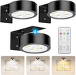 Wireless Battery Operated Painting Light with Remote Control,3 Lighting Modes Magnetic Led Art Display Light for Picture Frame, Dimmable and Timer, Wall Decor Display Light 3Pack Black