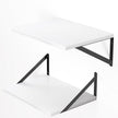 Heimlove White Deep Floating Shelves for Wall, 16W x 12D Wood Wall Shelves Set of 2, Wide Floating Bookshelf for Living Room, Kitchen, Office, Bedroom and Decor Storage, with Black Bracket - White