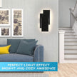 Ralbay 15.75”/36W LED Modern Wall Sconce Indoor Matte Black Wall Mount Light for Living Room Bedroom Staircase Hallway Natural White 4000K