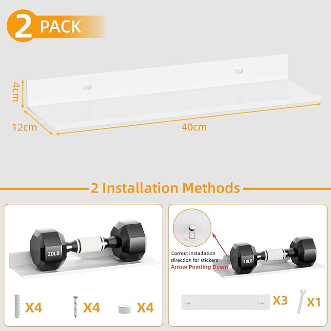 Adhesive Floating Shelves, 15.7