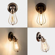 LULING Industrial Wall Sconce Vintage Lighting Adjustable Lamp Socket Wire Metal Cage Wall Light Shade Edison Style Antique Fixture Porch Mirror (No Bulb) (Bronze Color) (Bronze)
