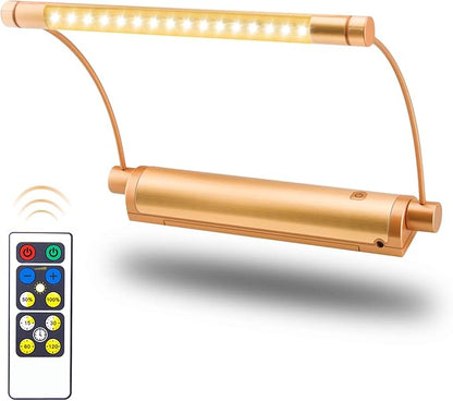 HONWELL Picture Light - Cordless Display Lights with Battery Powered LED, Remote Control, Timer Dimmer, Swivel Lamp Head for Artwork Lighting