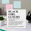 TSUYAWU Black Girl Luxury Definition Wooden Sign Motivational Decor for Home Office Bedroom, 5 x 5 Inches
