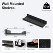 Small Black Floating Shelves for Wall Decor, Wall Mounted Wood Shelf for Bedroom, Living Room, Bathroom, Kitchen, Nursery, Display Ledge Shelf with Lip Set of 2-8 Inches, Black