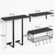 Fixwal Bathroom Floating Shelves Over Toilet Wall Shelves Set with Towel Storage Rack for Bathroom Organization & Wall Decor(Black)