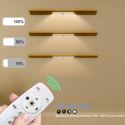 LDOPTO Battery Operated Lights Wireless Under Cabinet LED Closet Lighting Under-Counter Light fixtures Without Wiring with Remote/Touch Control for Kitchen Shelf Hallway Stairs, 3 Colors 3 Pack