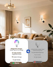Wireless Wall Sconces Set of 2 Battery Operated, Black Wall Light Rechargeable with 5200mAh RGB Dimmable Flash Mode Led Bulb and Remote Timer, Cordless Wall Lamp Decor for Bedroom Living Room Hallway