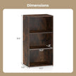 Giantex 3 Shelf Bookcase, Book Shelves Cube Storage Organizer, Open Storage Cabinet Multi-Functional Home Office Bedroom Furniture Display Bookcases, Rustic Brown