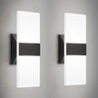 Wall Sconces Set of Two,Modern Black LED Wall Lights,12W 2700K-5000K Adjustable,Hardwired Acrylic Sconces Wall Decor Set of 2,Dimmable Wall Mount Light for Living Room Bedroom Hallway,ETL
