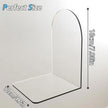 MerryNine Clear Book Ends 4pcs, Arch Acrylic Bookends for Shelves, Non-Slip Bookend Decorative for Heavy Duty Books, Books Holder Stopper for Kids, Book Shelf Organizer for Office Home School