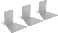 Umbra Conceal, Sturdy Metal Floating Bookshelf for Wall, Silver, Large, Set of 3