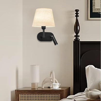 Battery Operated Wall Sconces Set of Two, Wireless Black Wall Lights with 10000mAh RGB Rechargeable Bulb and Remote Control, Sconces Wall Decor for Bedroom Living Room 11.2 in