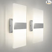 ASD LED Indoor Wall Mount Light Fixture - 14 Inch 24W Modern Interior Brushed Nickel Dimmable Wall Sconce Light - ETL 2700K-5000K Adjustable - Hallway, Bedroom LED Wall Lights, Pack of 2
