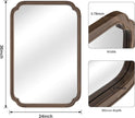 WallBeyond Wood Bathroom Mirror for Wall Mounted with Rounded Corner Wood Frame for Entryway, Living Room or Bedroom Home Decor Vertical or Horizontal Hanging [24
