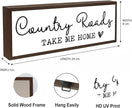 Country Roads Take Me Home Sign, Farmhouse Style Home Decor, Framed Sign Decor for Front Door Entryway Porch, Living Room Decors Tabletop, Shelves Decoration, Decorative Wooden Table Signs
